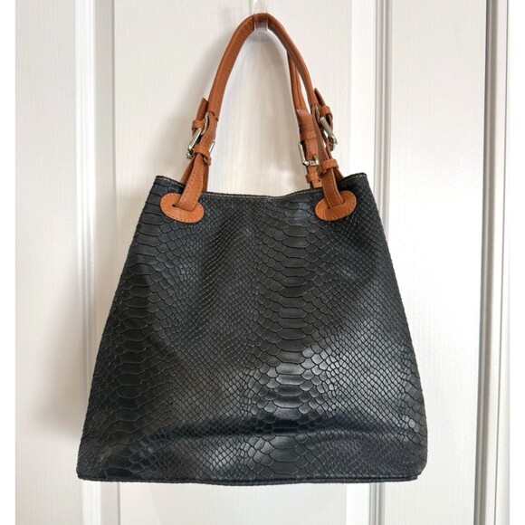 Borse in Pelle Handbags - Borse In Pelle Handbag Genuine Leather Hobo Shoulder Purse Python Embossed